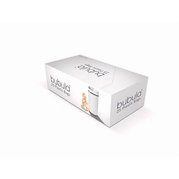 Bubula Plastic Diaper Refill Bags, 14.5 Gallons, White, Pack Of 25 Bags