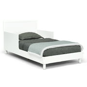 Delta Children Dreamer Toddler Bed (Choose from Dinosaur or Rainbow Headboard Stickers), Bianca White
