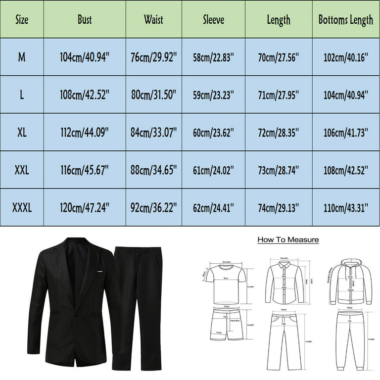 Portly suit size chart deals