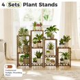 thumbnail image 3 of Soporte para plantas Bamworld, juego de 4 estantes de madera para interior y exterior, 3 of 7