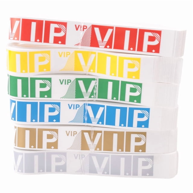Paquete de 600 Pulseras Papel VIP Impermeables Colores NeóN Variedad para Eventos Fiesta