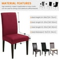 thumbnail image 2 of 4Pcs Chair Covers Stretch Dining Chair Slipcover Removable Chair Protector for Dining Room, Hotel, Ceremony, Machine Washable Small square Jacquard Knitted Fabric, 2 of 7