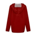 thumbnail image 3 of Fmbrln Womens Full Zip Up Hooded Sweatshirts Casual Long Sleeve Solid Sweatshirts Coat Loose Comfy Hoodies with Pockets Red S, 3 of 3