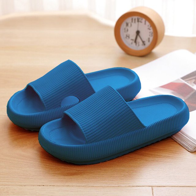 Zapatillas de casa de baño con plataforma gruesa para mujer, chanclas antideslizantes de verano 2023 con suela blanda EVA para interiores Tan Jianjun unisex