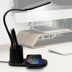 Aduro U-Light LED Desk Lamp with Wireless Charger & Organizer Black