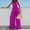 Purple, variant on Oplxuo Wide Leg Jumpsuits for Women Dressy Casual Crossover Halter Sleeveless Summer Formal Office Party Linen Rompers