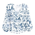 thumbnail image 5 of ClodeEU Women's V Neck Puff Long Sleeve Floral Print Blouses,Casual Loose Pullover Tops ,Women's Plus XL, 5 of 5
