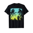 thumbnail image 2 of Palm Tree Printed, Men's Cotton Graphic T-shirt, Casual Short Sleeve Crew Neck Gamer T-shirt, Men's Tee For Outdoor, 2 of 8