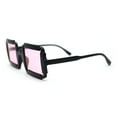 thumbnail image 3 of Runway Razor Blade Shape Plastic Narrow Rectangle Sunglasses Black Pink, 3 of 4