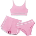 thumbnail image 3 of MUXiin Girls' 3 Piece Set Floral Print Bikini Swimsuit with Drawstring Beach Skirt Cute Ruched Bathing Suit for 11-12 Years, 3 of 6