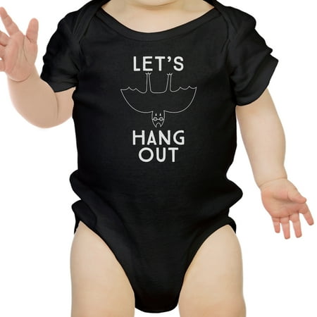 

Let s Hang Out Bat Black Cotton Baby Bodysuit First Halloween Outfit