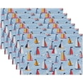 thumbnail image 2 of Placemats Set of 6 Marine Cartoon Sailing Bird Fabric Placemats Square Placemat for Kitchen Table Heat Resistant, Easy to Clean Table Placemats 12x18 Inch, 2 of 6