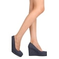 thumbnail image 6 of Qupid FH95 Women Denim Round Toe Platform Wedge Heel, 6 of 6