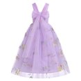 thumbnail image 2 of IBTOM CASTLE Flower Girl Dress Princess Sleeveless Floral Embroidered Kids Summer Wedding Pageant Birthday Tulle Tutu Dresses 3-4 Years Purple, 2 of 8