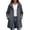 Dark Gray, variant on ClodeEU Women's Drawstring Hood Mid Length Windproof Trench Coat,Long Sleeve Casual Jacket with Pockets Black,Women's Plus L
