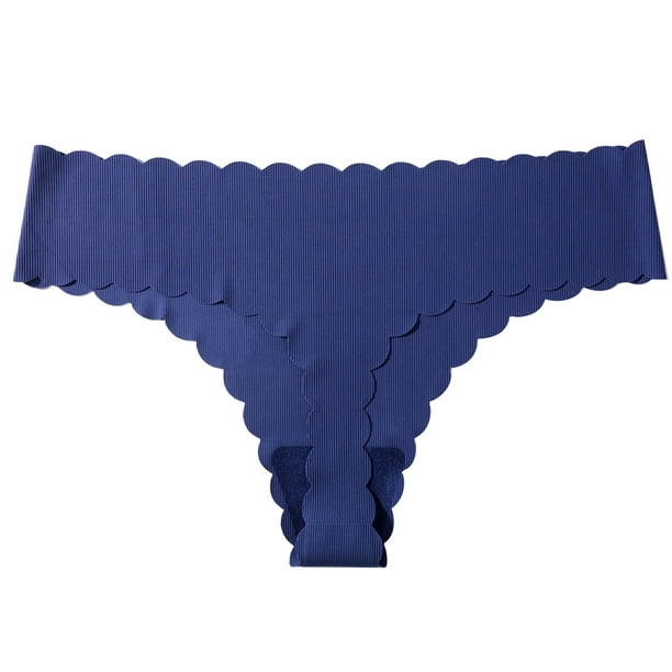 Gibobby Pantaleta Corte Frances de Algodón Lencería sexy con estampado de mujer Bragas de cintura Calzoncillos de ropa interior Características(Marina,G)
