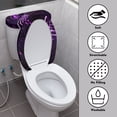thumbnail image 3 of HELLHERO Purple Butterflies Musical Notes Adjustable Elastic Fabric Toilet Seat Protector Soft Round Toilet Lid Dust Cover & Easy to Clean for Modern Bathrooms, 3 of 8