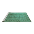 thumbnail image 2 of Ahgly Company Machine Washable Indoor Rectangle Oriental Turquoise Blue Traditional Area Rugs, 2' x 4', 2 of 4