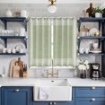 thumbnail image 2 of Curtains 63 Inch Length 2 Panels, Sage Green Retro Greek Key Grommets Window Treatment Curtain, Geometric Greece Ancient Rustic Thermal Curtains Drapes for Living Room/Bathroom, 2 of 9