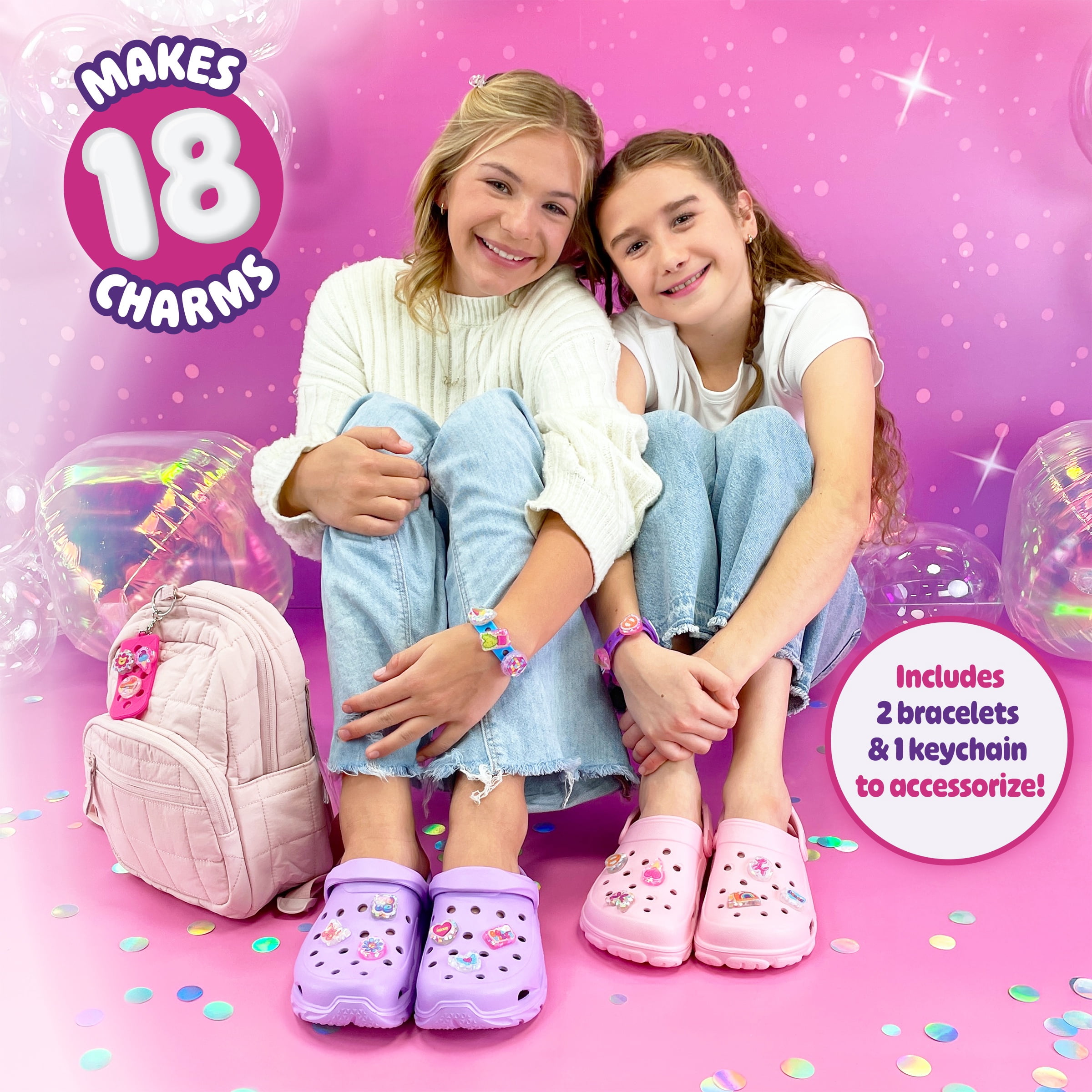 ArtSkills Jellybitz DIY Shoe Charm Maker Craft Kit for Kids - Good Vibes