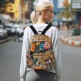 thumbnail image 7 of JIALIOU Mini Backpack Purse for Women Quilted Casual Daypack Small Travel Shoulder Bag, Leopard Walking Through Flowers, 7 of 7