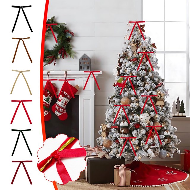 36pc Velvet Christmas Tree Bow Decoration Wreath Bow Decoration, Bow Decoration, Bow Set, Elegant Velvet, Festive Home Decor, Large Quantity, for Living Room, Metal Frame