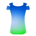 thumbnail image 3 of Camisas de Manga Corta para Mujeres, Cuello en V Plegable Fuera Del Hombro Blusa Casual Hecha de Poliéster Cómodo para el Uso Diario de Verano, Tops de Bikini para Mujeres, 3 of 5