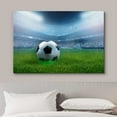 thumbnail image 3 of HFDF Canvas Prt Wall Art Soccer Ball on Green Field Stadium Sports Athletes Photography Modern Art Contemporary Scenic Urban Multicolor for Livg Room, Bedroom, Office - 20x16inch Framed, 3 of 5
