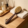 thumbnail image 6 of Natural Boar Bristle Bath Brush with Wooden Long Handle, Gentle Cleansing Exfoliating Shower Body Brush for Back Skin Care, Comfort Grip Scrubber for Daily Bathroom Use, 6 of 8