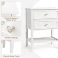 thumbnail image 7 of Tcbosik 22" Modern Side Table, Nightstand with Open Shelf and 2 Storage Drawers, End Table for Bedroom, Living Room, White, 7 of 7
