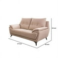 thumbnail image 2 of Leatherette Loveseat with Tufted and Diamond Stitched Backrest Beige, 2 of 2