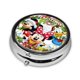 thumbnail image 2 of Pastillero redondo de Mickey Mouse con 3 compartimentos, pastillero portátil para bolsillo o bolso, pastillero decorativo de metal, organizador de vitaminas y medicamentos, 2 of 6