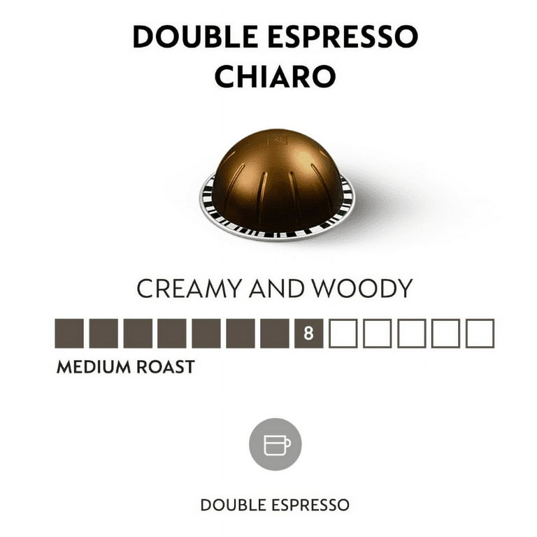 Nespresso Double Espresso Chiaro, Medium Roast Coffee Pods, 40 Ct (4 Boxes  of 10) 