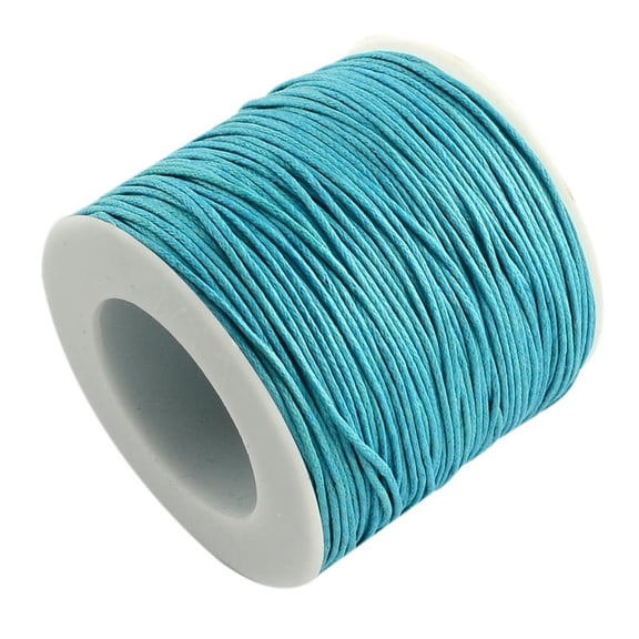 Waxed Cotton Thread Cords Light Sky Blue 1mm about 10.93 yards(10m)/roll