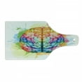 thumbnail image 1 of Watercolor Cutting Board, Vibrant Colorful Human Brain Body Neurology Hemispheres Creative Intelligence, Tempered Glass Cutting and Serving Board, Wine Bottle Shape, Multicolor, by Ambesonne, 1 of 1