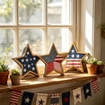 thumbnail image 6 of 3 Pack Patriotic Wooden Star Tray 4th of July Decorations, Rustic Americana Star Tabletop Signs for Fourth of July Independence Day 250th Anniversary Home Decor, 6 of 7