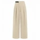 thumbnail image 4 of Pantalones anchos de cintura alta para mujer, con bolsillos, estilo informal de negocios - Pantalones de traje de pierna recta, 4 of 4