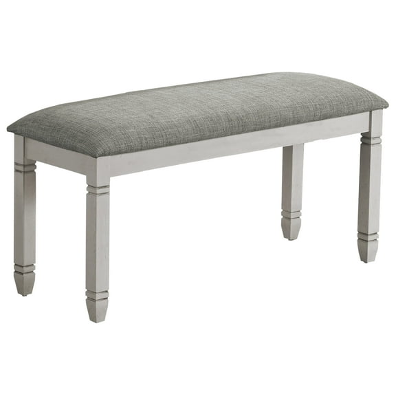 Xukmct Upholstered Linen Seat Dining Bench with Wood Frame, 41" Rectangular Dining Bench for Kitchen, Dining Room, Entryway, Bedroom, Gray