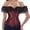 Wine Red, variant on Corset Rockabilly Women Lace Off Shoulder Bustier Wine Red 2XL
