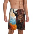 thumbnail image 2 of Sikiie Oil Painting Style Iceberg Yak Mens Pajama Shorts, Lightweight Lounge Pant with Pockets Soft Sleep Pj Shorts for Men3X-Large, 2 of 6