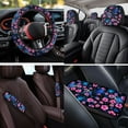 thumbnail image 4 of Pzuqiu 14 Pcs Automotive Seat Cover Accessories Blue Sea Turtle Front Rear Car Seat Covers Steering Wheel Seat Belt Headrest Center Console Pad Coasters Chapstick Keychain Holder Keys Wrist Lanyard, 4 of 7