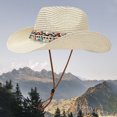 thumbnail image 2 of Sun Hat , Sun Hat for Women , Boho Hats for Women Stylish Wide Brim Sun Hat for Women Men Summer Outdoor Beach Casual Cowboy Design Sun, 2 of 4