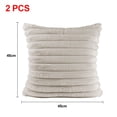 thumbnail image 2 of Pack of 2 pieces, double sided faux fur plush decoration Hug pillowcase sofa sofa bedroom with fuzzy stripes soft pillowcase cushion cover - apricot, 2 of 5