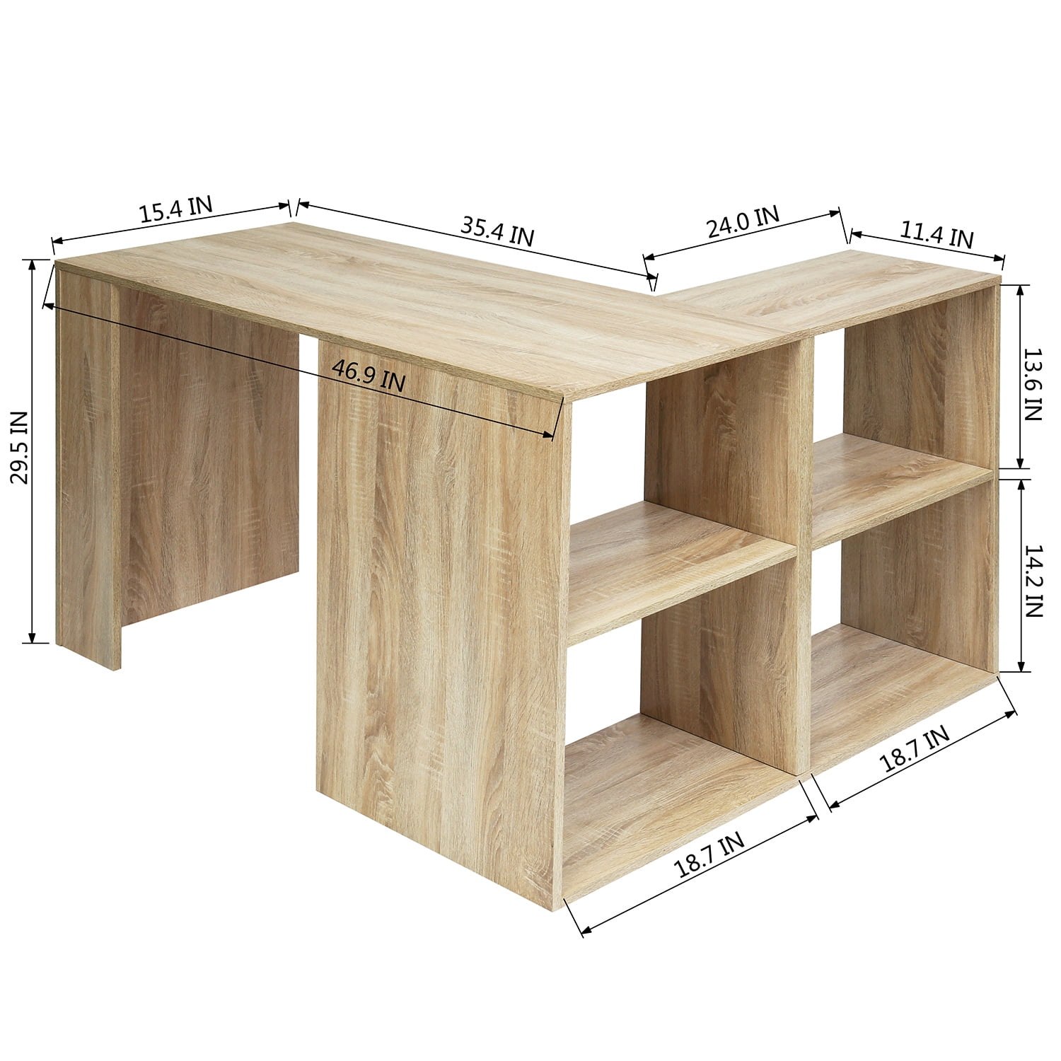 Kepooman 47.24" Modern L-Shaped Corner Computer Desk, Writing Study Table with Locker, Wood Color Kepooman 47.24" Modern L-Shaped Corner Computer Desk, Writing Study Table with Locker, Wood Color