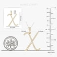 thumbnail image 5 of Bling Craft Cursive X Initial Letter Pendant Unisex Alphabet Charm 0.52 Ct Round Moissanite 14k Yellow Gold Plated (Color D, VVS1), 5 of 6