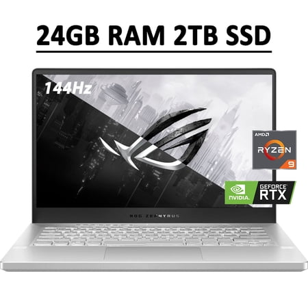 ASUS ROG Zephyrus G14 VR Ready Gaming Laptop 14" FHD 144Hz IPS Display (100% sRGB) AMD Octa-Core Ryzen 9 5900HS 24GB RAM 2TB SSD NVIDIA GeForce RTX 3060 6GB Backlit Fingerprint HDMI WiFi6 Win10