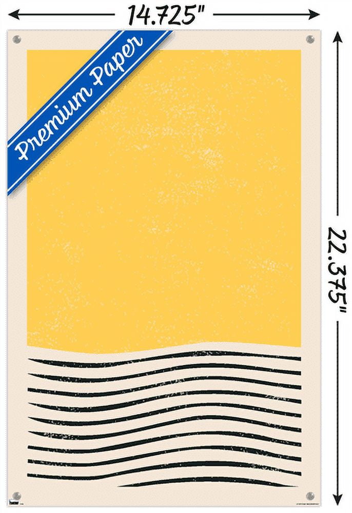 Geometric - Yellow Wall Poster with Pushpins, 14.725" x 22.375"