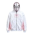 thumbnail image 2 of Hoodies For Men Full Zip Up Face Cover Hoodie Unisex Spiderweb Graphic Novelty Sweatshirt Outerwear with Pockets, 2 of 4