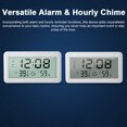 thumbnail image 4 of ABS Digital Thermometer Hygrometer with Backlight - Accurate Temperature (-50~70℃) & Humidity (10-99%RH) Monitor, Time/Date Display, Alarm, Hourly Chime - Versatile Stand/Wall-Mount for, 4 of 6