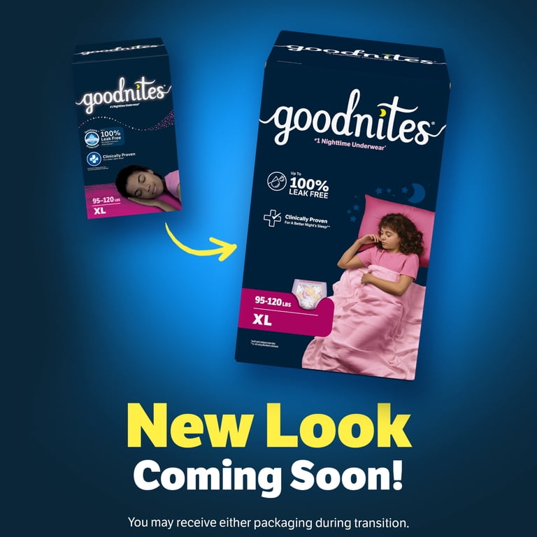 Goodnites Girls Nighttime Bedwetting Underwear, XL (95-120 lbs), 9